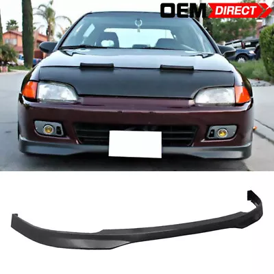 Fits 92-95 Honda Civic T-R Style Black Front Bumper Lip Spoiler Splitter PP • $54.87