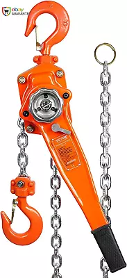 Manual Lever Chain Hoist 1-1/2 Ton 3300 Lbs Capacity 10 FT Come Along G80 Galv • $128.87