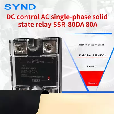 DC Control AC Single-phase Solid State Relay SSR-80DA 80A • $23.25