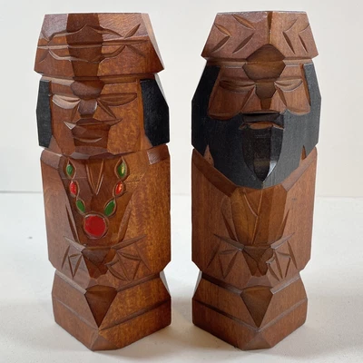 $40.75 • Buy Vintage Wooden Carved Dolls Painted Sculptures Carving Statues 5 7/8”