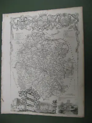 100% Original Herefordshire Hay On Wye  Map By Thomas Moule C1848 Vgc Railways • £8.95