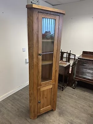 Solid Oak Glazed Corner Display Cabinet  • £95