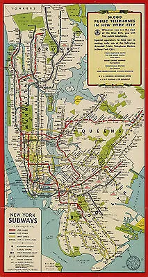 New York City NYC Train Map Subway Metro Tube MTA Wall Art Poster Print Decor • $24.95