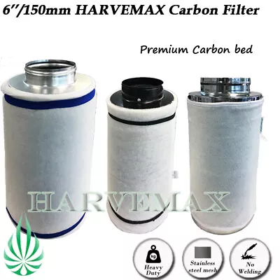 HARVEMAX Quality 6''/150mm Carbon Filter  Hydroponics Grow Tent Extractor  • $109