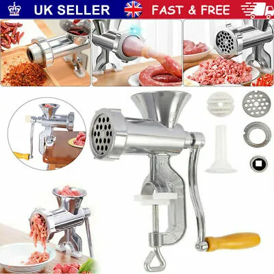 Hand Operated Cast Iron Manual Rotary Beef Sausage Maker Meat Mincer Grinder-Hot • £9.99