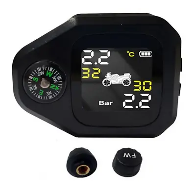 TPMS Motorcycle Tire Tyre Pressure Monitoring System Compass USB Rechargeable • $32.30