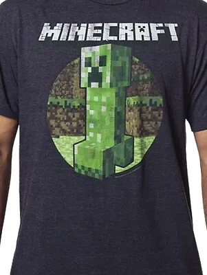 Minecraft Logo Chasing Creeper Black T-Shirt Large 2X-Large • $14.99
