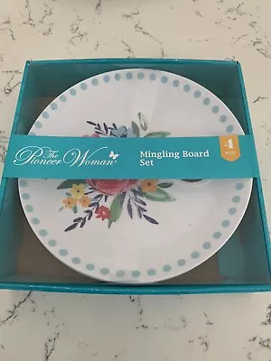 THE PIONEER WOMAN - SET OF 4  PLATES - Ideal For Parties  & BBQ’s - Melamine • £14.99