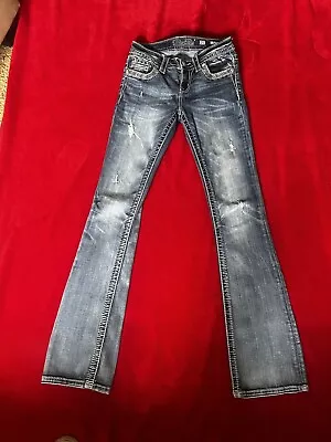 Miss Me Distressed Denim Bootcut Jeans Woman Size 25 • $24