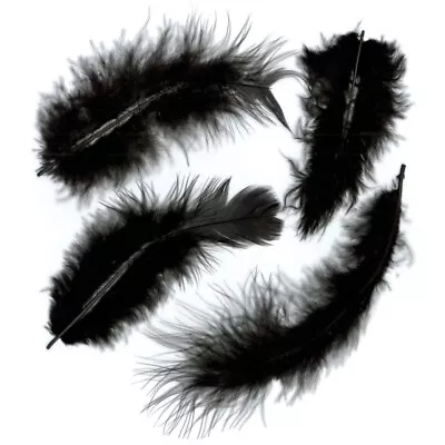 0.25 Oz Large Black Marabou Feathers - Approximately 3  To 8  Long * • $6.96