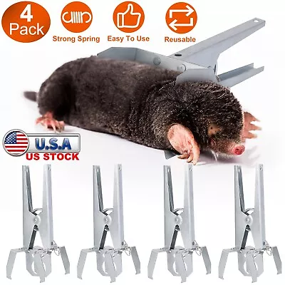 4Pcs Reusable Mole Traps Pest Control Traps For Gopher Vole Lawn Shed Outdoor • $25.64