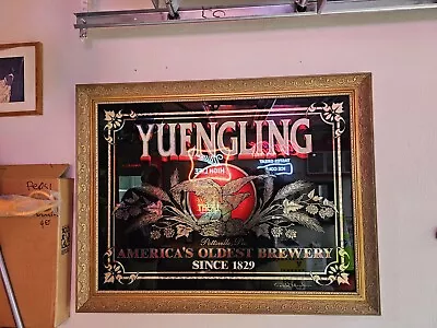 YUENGLING BEER MIRROR BAR SIGN D. G. YUENGLING & SON POTTSVILLE PA. 45  X 35  • $499.99