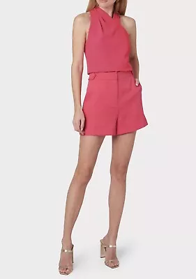 $245 Milly Women's Pink Aria Cady Buttoned Side Tabs Shorts Pants Size 2 NWT • $41.50