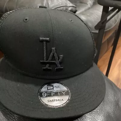 Los Angeles LA Dodgers MLB 9Fifty New Era Hat Snapback Cap Black Mesh P75 NWT • $23