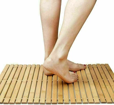 £13.95 • Buy Bamboo Wooden Slatted Duck Board Folding Bath Toilet Shower Mat Non Slip 60x30cm