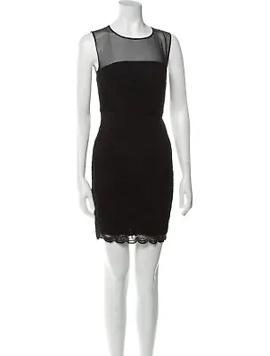 DIANE VON FURSTENBERG Crew Neck Mini Dress Color Black Size: 0 D7846973S13 - 20 • $151.66