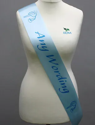 Baby Shower Sash Mummy To Be Nanny Auntie Mum Big Sister Blue Sash Blue Text • £3.49