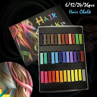 Temporary Hair Chalk Hair Colour Pastels Dye Salon Kits Party Cosplay Set • £3.09