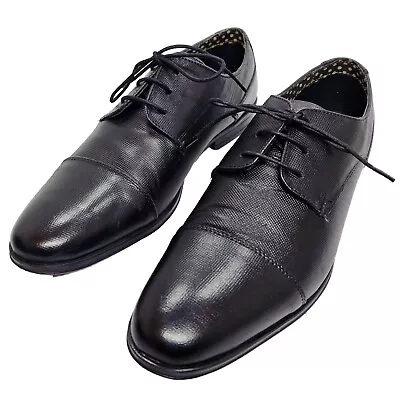 🥚🐰BURTON Menswear Black Leather RICCI Formal Shoes Size 8 / 42 UK • £19.55