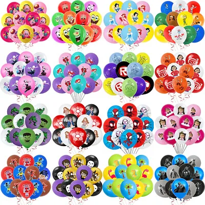 12pcs All Themed 12'' Latex Balloons Kids Birthday Cartoons Party Decorations  • £4.69