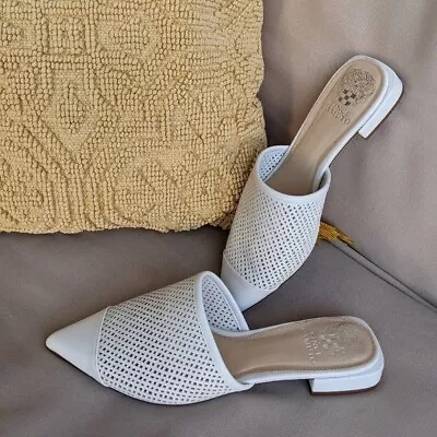 Vince Camuto White Chareese Pointed Toe Mule Size 9 Women • $45