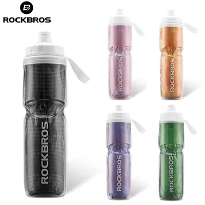 ROCKBROS Insulate Water Bottle Cycling 750ml PP5 Cold Sport MTB Road Bike Kettle • $17.99