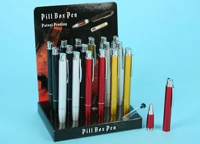 £2.99 • Buy Stash Pen Shaped Working Safe Secret Storage Pill Box Novelty Pencil Vile Bottle