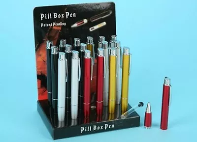 £3.99 • Buy Stash Pen Shaped Working Safe Secret Storage Pill Box Novelty Pencil Vile Bottle