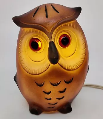 Owl Lamp Vtg Josef Originals W/ Sticker 1960's  Led Night Light Ceramic Glowing • $24.25