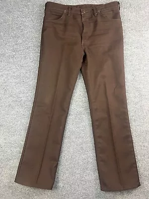 Vintage Wrangler 82BN Dress Pants Men's 36x32 Brown Pleated USA Made Cowboy Cut • $16.20