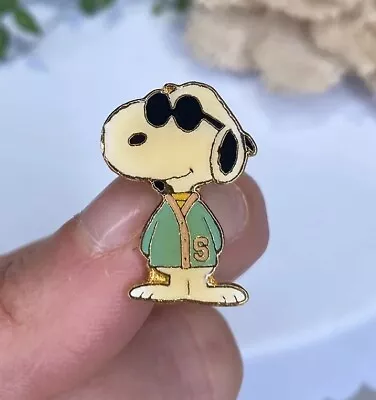 Vintage 1971 Snoopy Joe Cool Varsity Sweater Sunglasses Enamel Pin • $39.99