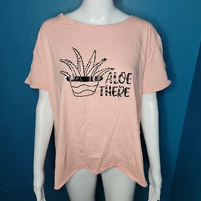 $14.99 • Buy Shein 3XL Pink  Aloe There  Graphic T Shirt