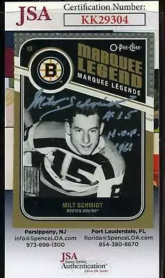 Milt Schmidt JSA Coa Hand Signed 2012 OPC Autograph • $32