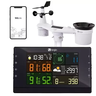 Logia 7-in-1 Wi-Fi Wireless Weather Station Solar Remote Monitoring System • $145.99