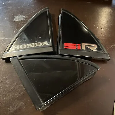 JDM Honda EF8 CRX SiR Rear Triangle Garnish Corner Trim Emblem Set Pair Used B16 • $350