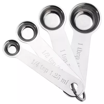 Pack Of 4 IKEA VARDAGEN Measuring Spoons Stainless Steel Kitchen Tool 003.307.03 • $7