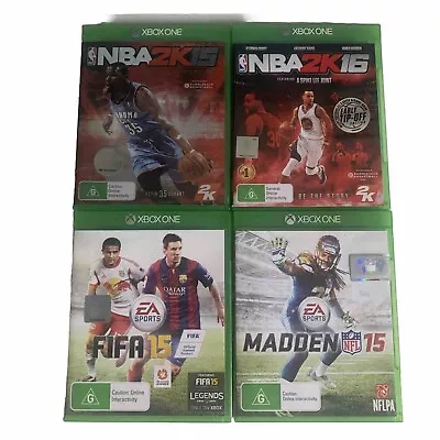 XBOX ONE: 4 GAME SPORTS BUNDLE; NBA 15 + 16 NFL Madden 15 FIFA 15 + FREE POST • $24.90