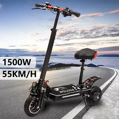 1500W 55KM/H Electric Scooter 40KM 10inch Off Road Foldable Adult Travel E Bike • $729.99