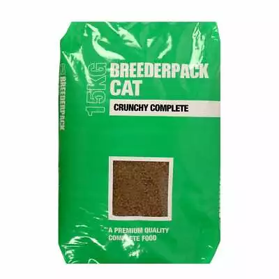 £26.99 • Buy BREEDERPACK CAT CRUNCHY COMPLETE DRY FOOD 15kg Bag With FREE DELIVERY