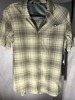 NWT Outdoor Research Astroman Short-Sleeve Sun Shirt - Men's Fatigue Plaid Small • $32.98