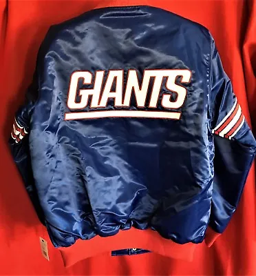 New York Giants Satin  Starter Retro Jacket Size Large Royal Blue Body Color NWT • $149.95