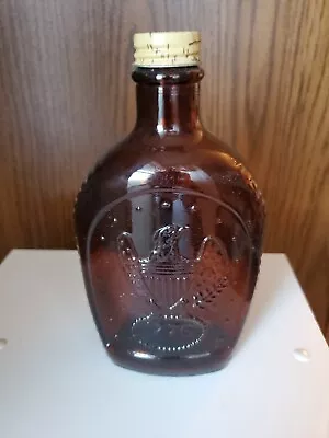 1776 Vintage Log Cabin Syrup Bottle Bicentennial Amber Glass 1776 Eagle • $8.50