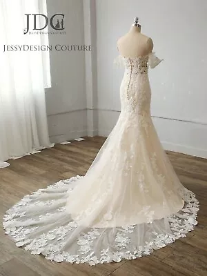 Luxury Lace Wedding Dress Bridal Gown Mermaid Off Shoulder Custom Made 2-28W • $299