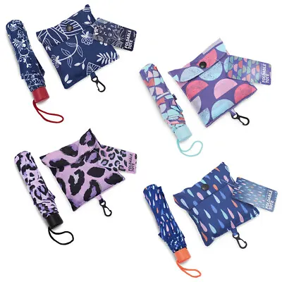 Ladies Compact Umbrella Folding & Reusable Foldable Shopping Bag Eco Tote Gifts • £9.99