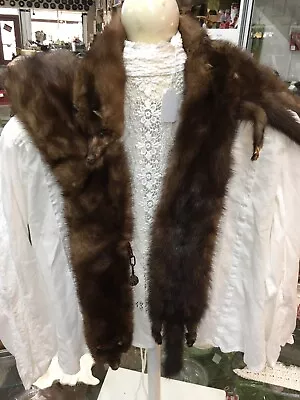 Vintage Brown 3 Mink Pelt Wraps Shawl • $35