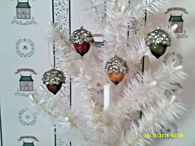 Bethany Lowe-fall Glittered Mini Acorn Ornaments-set/4-new 2023 • $27.50