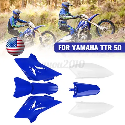 $41.29 • Buy For Yamaha TTR 50 TTR50 2006-2021 ABS Plastic Fender Kit Side Cover Fairing 