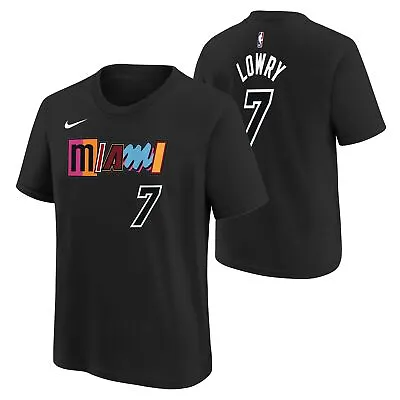 Nike NBA Boys Youth (8-20) Kyle Lowry Miami Heat Short Sleeve T-Shirt Black • $18