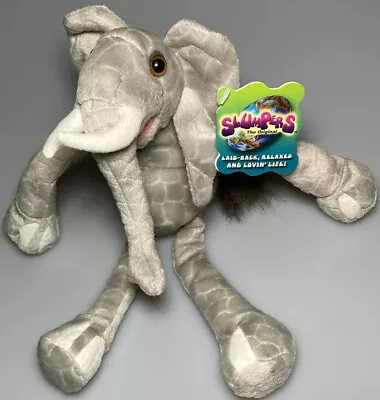 K&M International Slumpers Gray Savannah Elephant Plush 12  Collectible Soft Toy • $39