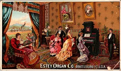 Estey Organ Co Brattleboro Vermont Victorian Trade Card Limerick Maine • $6.99